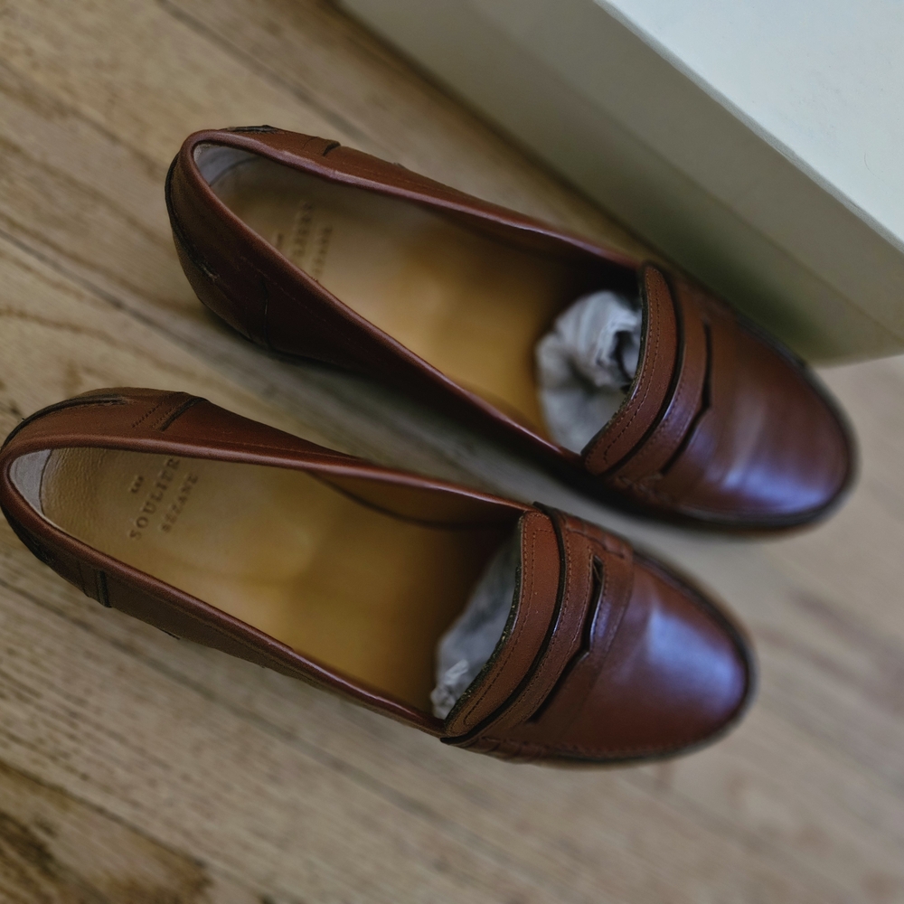 Sezane Brown Leather Loafers